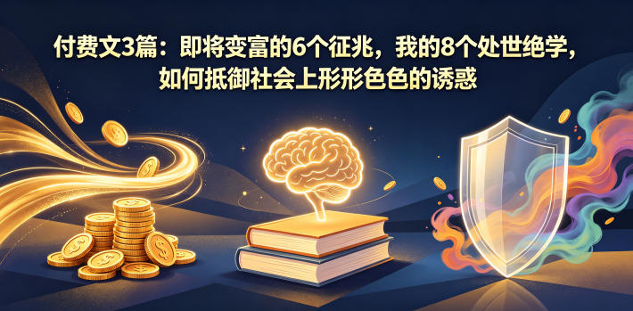 付费文3篇：即将变富的6个征兆，我的8个处世绝学，如何抵御社会上形形色色的诱惑-大川资源分享站