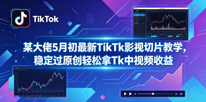 某大佬5月初最新TikTk影视切片教学，稳定过原创轻松拿Tk中视频收益-大川资源分享站