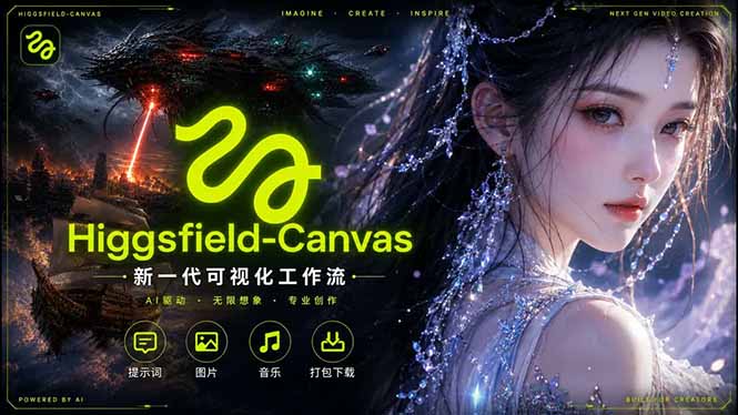 Higgsfield Canvas AI视频制作详解，节点式工作流搭建，重构新式视频创作完整教程-大川资源分享站
