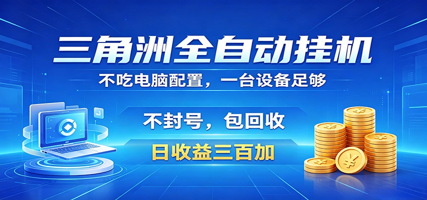 三角洲全自动挂机项目，防封稳账号，日收益300+，收益全程包回收，省心稳赚-大川资源分享站