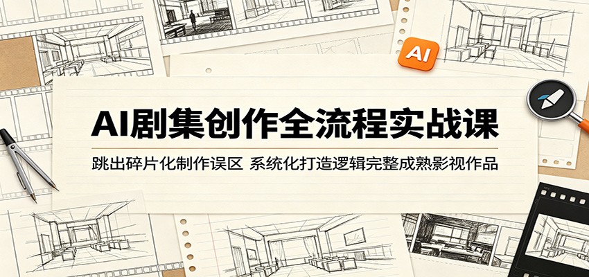 AI剧集创作全流程实战课：跳出碎片化制作误区，系统化打造逻辑完整成熟影视作品-大川资源分享站
