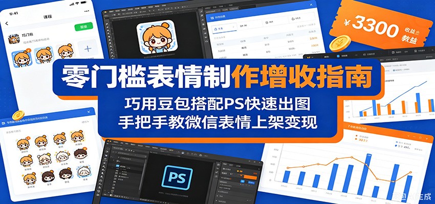 零门槛表情制作增收指南：巧用豆包搭配 PS 快速出图，手把手教微信表情上架变现-大川资源分享站