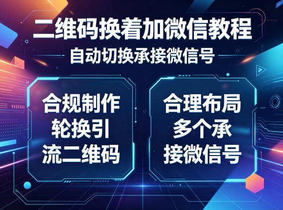 二维码换着加微信教程，自动切换承接微信号，合规制作轮换引流二维码，合理布局多个承接微信号-大川资源分享站