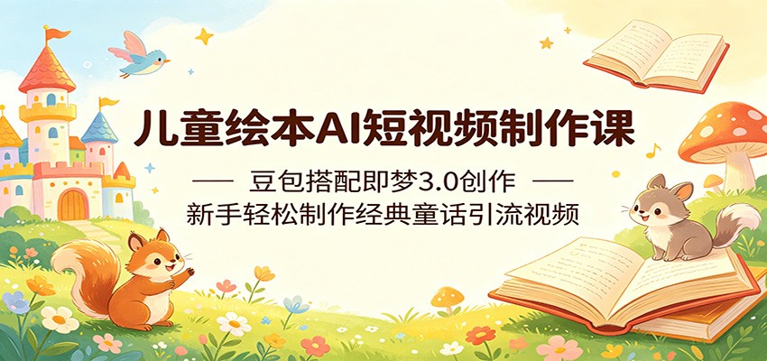 儿童绘本AI短视频制作课：豆包搭配即梦3.0创作，新手轻松制作经典童话引流视频-大川资源分享站