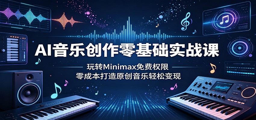 AI音乐创作零基础实战课：玩转Minimax免费权限，零成本打造原创音乐轻松变现-大川资源分享站