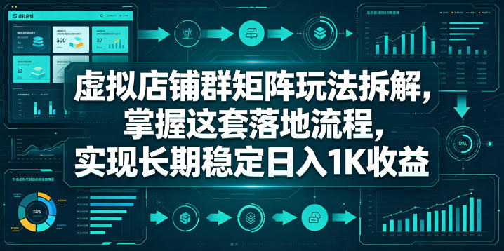 虚拟店铺群矩阵玩法拆解，掌握这套落地流程，实现长期稳定日入1K收益【揭秘】-大川资源分享站