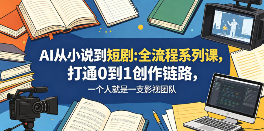 AI从小说到短剧全流程系列课，打通0到1创作链路，一个人就是一支影视团队-大川资源分享站