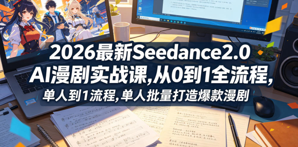 2026最新Seedance2.0 AI漫剧实战课,，从0到1全流程，单人批量打造爆款漫剧-大川资源分享站