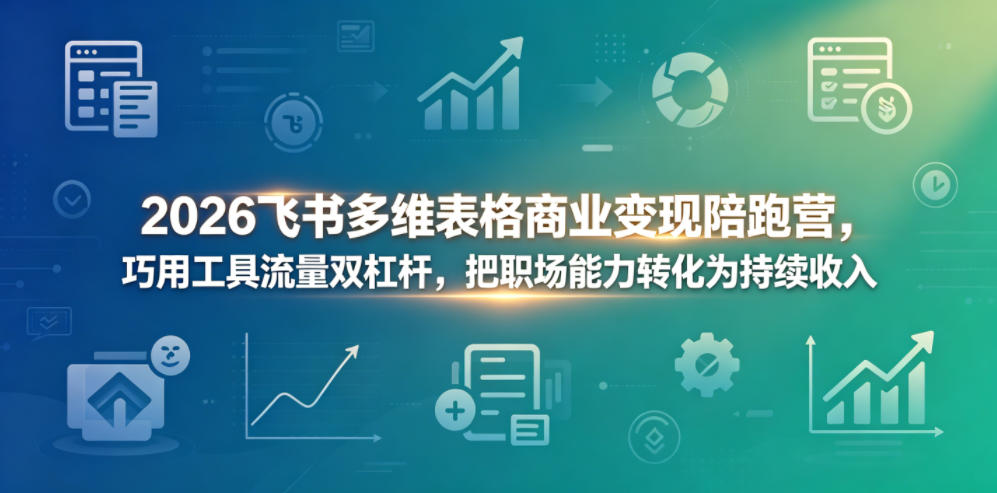 2026飞书多维表格商业变现陪跑营，巧用工具流量双杠杆，把职场能力转化为持续收入-大川资源分享站