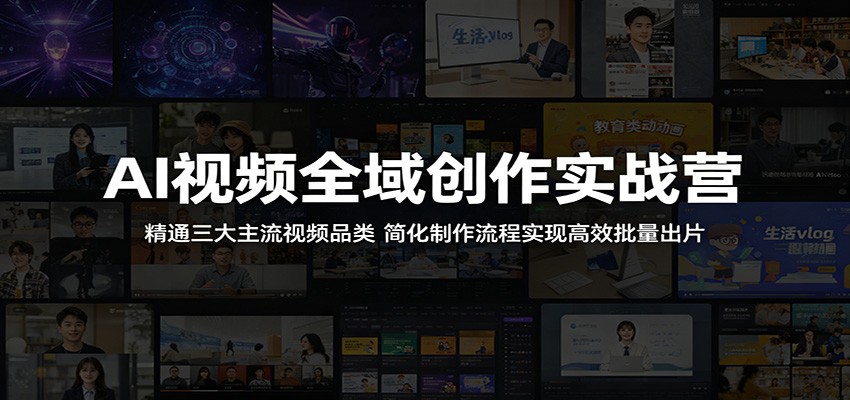 AI视频全域创作实战营：精通三大主流视频品类，简化制作流程实现高效批量出片-大川资源分享站