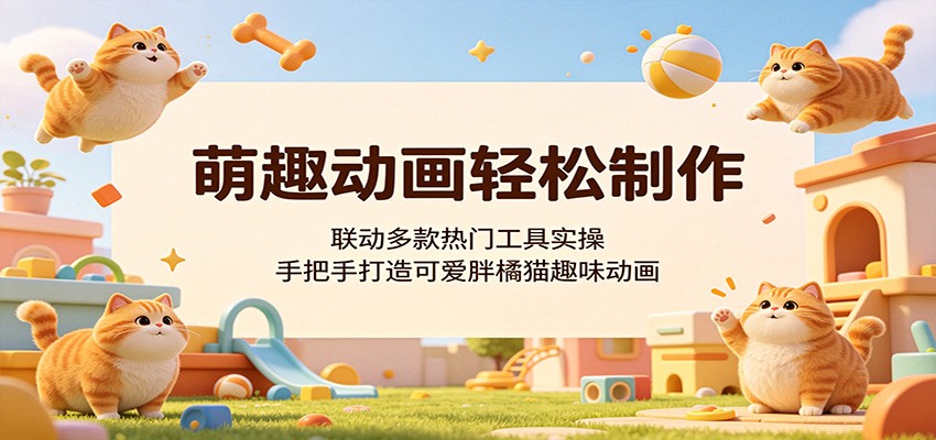 萌趣动画轻松制作，联动多款热门工具实操，手把手打造可爱胖橘猫趣味动画-大川资源分享站