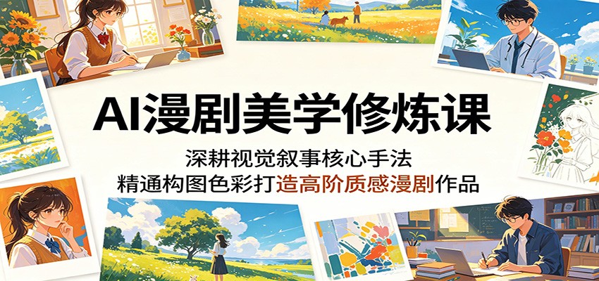 AI漫剧美学修炼课：深耕视觉叙事核心手法，精通构图色彩打造高阶质感漫剧作品-大川资源分享站