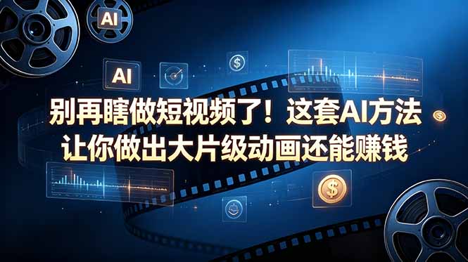 别再瞎做短视频了！这套 AI 方法让你做出大片级动画还能赚钱【原创双语字幕】-大川资源分享站