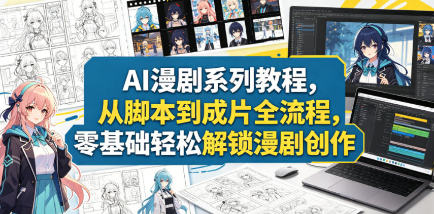 AI漫剧系列教程，从脚本到成片全流程，零基础轻松解锁漫剧创作-大川资源分享站
