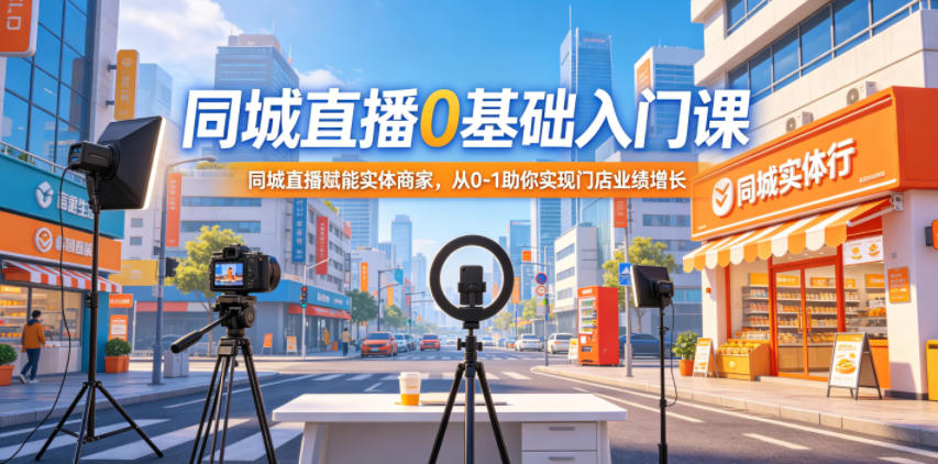 同城直播0基础入门课，同城直播赋能实体商家，从0-1助你实现门店业绩增长-大川资源分享站