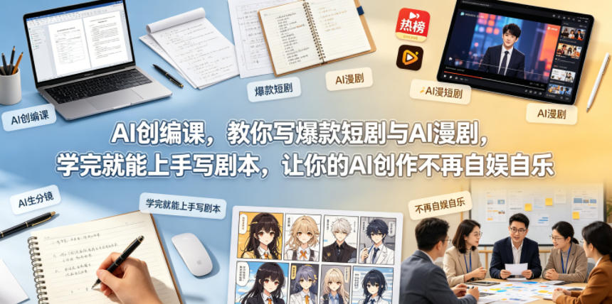AI创编课，教你写爆款短剧与AI漫剧，学完就能上手写剧本，让你的AI创作不再自娱自乐(更新0521)-大川资源分享站