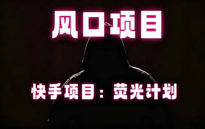 快手风口项目，荧光计划托管，长期稳定，适合批量做-大川资源分享站