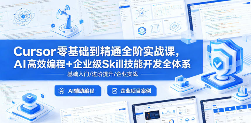Cursor零基础到精通全阶实战课，AI高效编程+企业级Skill技能开发全体系-大川资源分享站