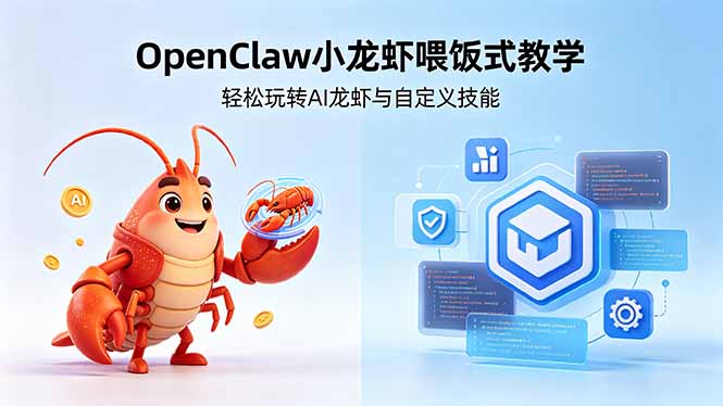 不用懂技术！OpenClaw小龙虾喂饭式教学，轻松玩转AI龙虾与自定义技能 (5月22更新-大川资源分享站