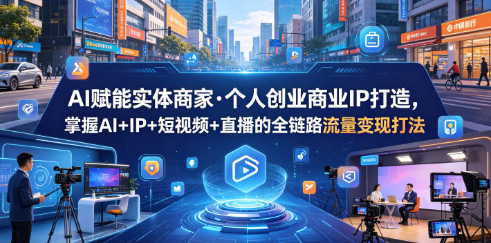 AI赋能实体商家·个人创业商业IP打造，掌握AI+IP+短视频+直播的全链路流量变现打法-大川资源分享站