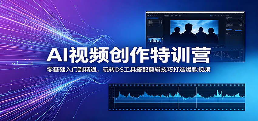 AI视频创作特训营:零基础入门到精通,玩转DS工具搭配剪辑技巧打造爆款视频-大川资源分享站