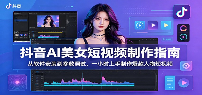 抖音AI美女短视频制作指南:从软件安装到参数调试,一小时上手制作爆款人物短视频-大川资源分享站