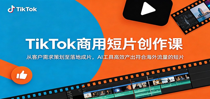 TikTok商用短片创作课：从客户需求策划至落地成片，AI工具高效产出符合海外流量的短片-大川资源分享站