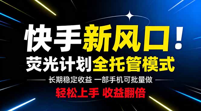 快手新风口来了！一部手机即可操作，很多人已经开始批量放大收益-大川资源分享站