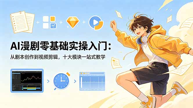 AI漫剧零基础实操入门：从剧本创作到视频剪辑，十大模块一站式教学-大川资源分享站