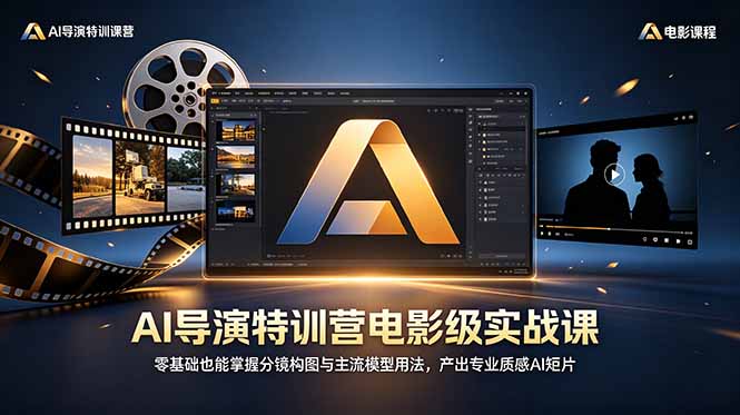 AI导演特训营电影级实战课，零基础也能掌握分镜构图与主流模型用法，产出专业质感AI短片-大川资源分享站