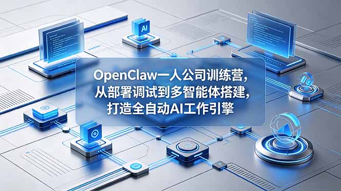 OpenClaw 一人公司训练营，从部署调试到多智能体搭建，打造全自动 AI 工作引擎-大川资源分享站