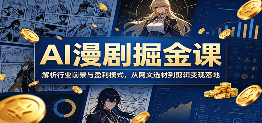 AI漫剧掘金课：解析行业前景与盈利模式，从网文选材到剪辑变现落地-大川资源分享站