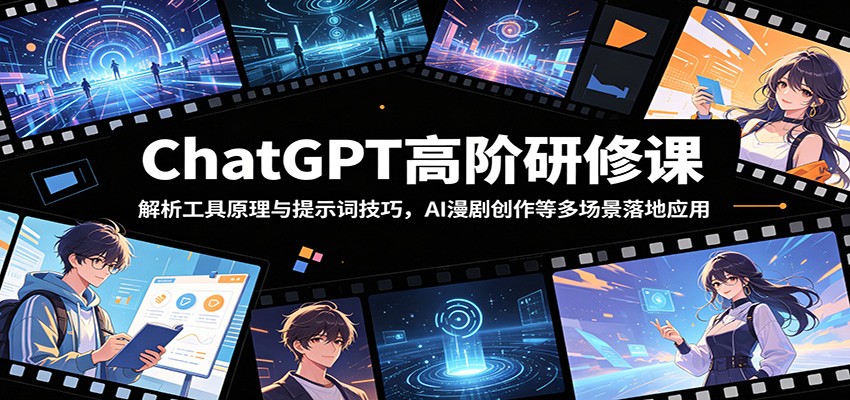 ChatGPT高阶研修课：解析工具原理与提示词技巧，AI漫剧创作等多场景落地应用-大川资源分享站