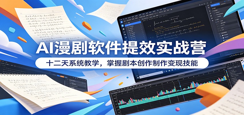 AI漫剧软件提效实战营：十二天系统教学，掌握剧本创作制作变现技能-大川资源分享站