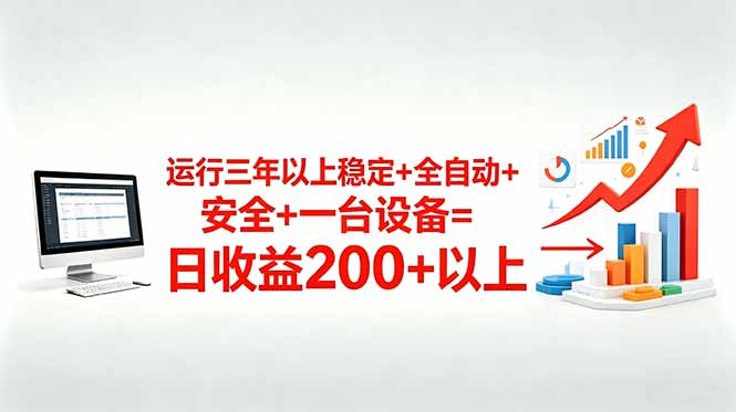 三年以上稳定+全自动+安全+一台设备=日收益200+-大川资源分享站