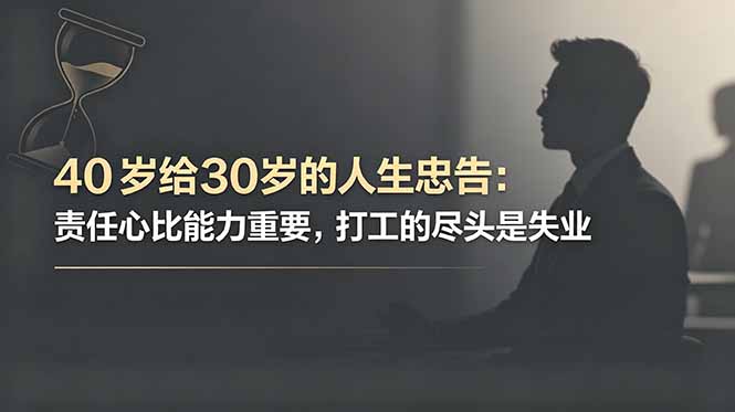 付费文章：40岁给30岁的人生忠告：责任心比能力重要，打工的尽头是失业-大川资源分享站