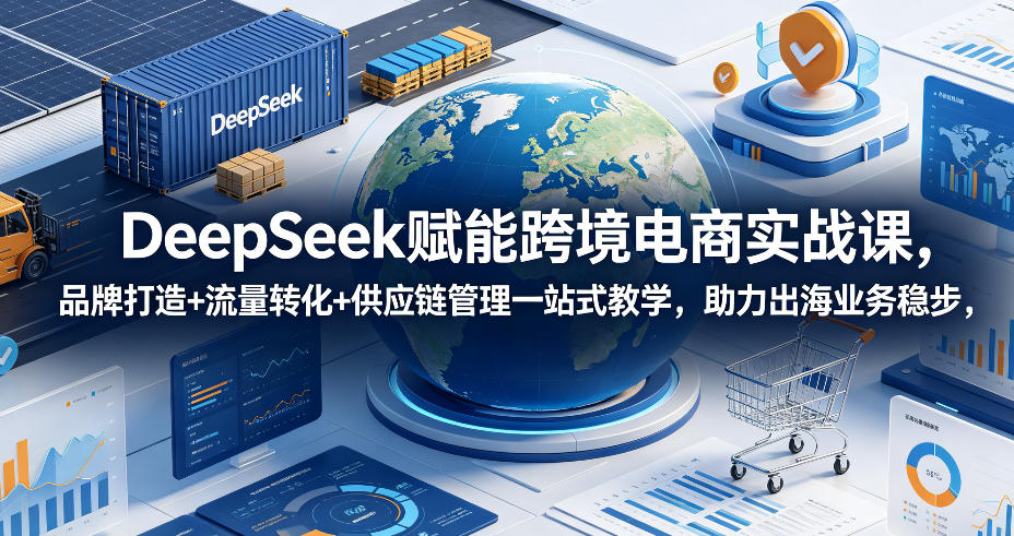 DeepSeek赋能跨境电商实战课，品牌打造+流量转化+供应链管理一站式教学，助力出海业务稳步发展-大川资源分享站