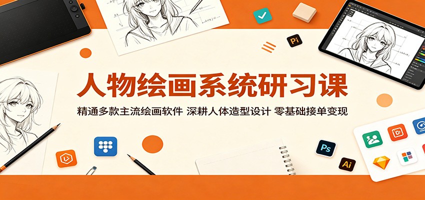 人物绘画系统研习课：精通多款主流绘画软件，深耕人体造型设计，零基础接单变现-大川资源分享站