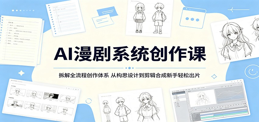 AI漫剧系统创作课：拆解全流程创作体系，从构思设计到剪辑合成新手轻松出片-大川资源分享站