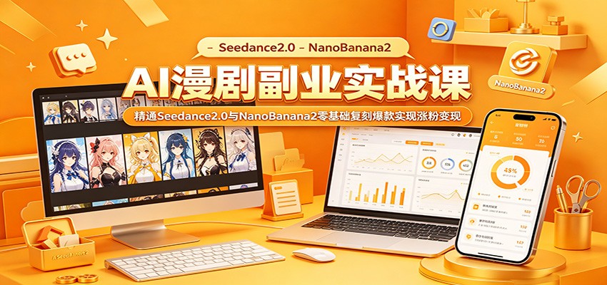 AI漫剧副业实战课：精通Seedance2.0与NanoBanana2零基础复刻爆款实现涨粉变现-大川资源分享站