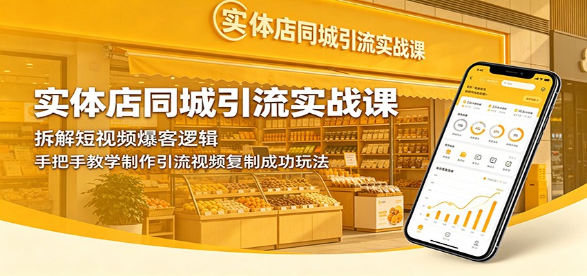 实体店同城引流实战课：拆解短视频爆客逻辑，手把手教学制作引流视频复制成功玩法-大川资源分享站