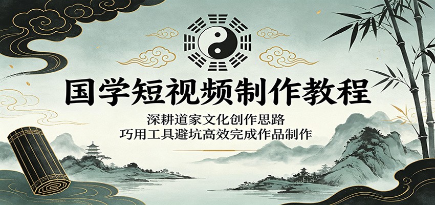 国学短视频制作教程：深耕道家文化创作思路，巧用工具避坑高效完成作品制作-大川资源分享站