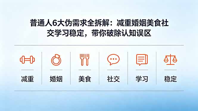 付费文章：普通人6大伪需求全拆解：减重婚姻美食社交学习稳定，带你破除认知误区-大川资源分享站