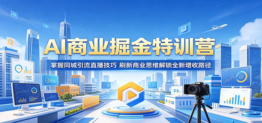 AI商业掘金特训营：掌握同城引流直播技巧，刷新商业思维解锁全新增收路径-大川资源分享站