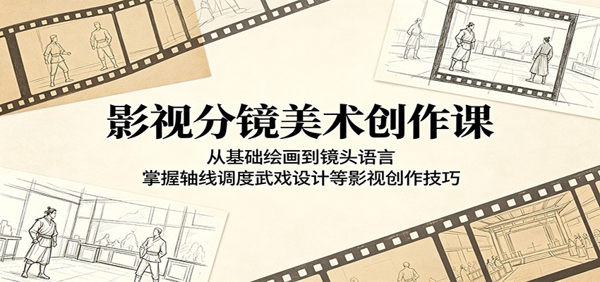 影视分镜美术创作课：从基础绘画到镜头语言，掌握轴线调度武戏设计等影视创作技巧-大川资源分享站