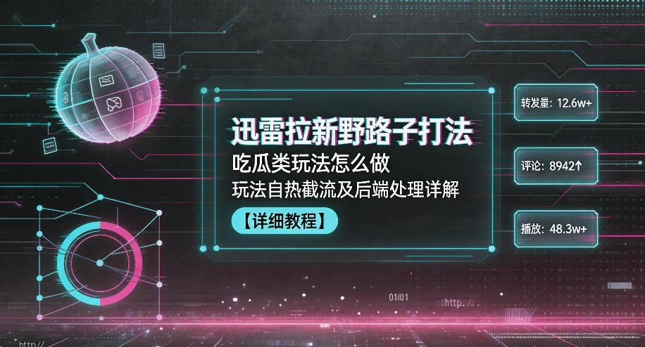 迅雷拉新野路子打法，吃瓜类玩法怎么做，玩法自热截流及后端处理详解-大川资源分享站