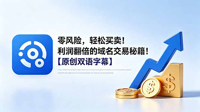 零风险，轻松买卖！利润翻倍的域名交易秘籍！【原创双语字幕】-大川资源分享站