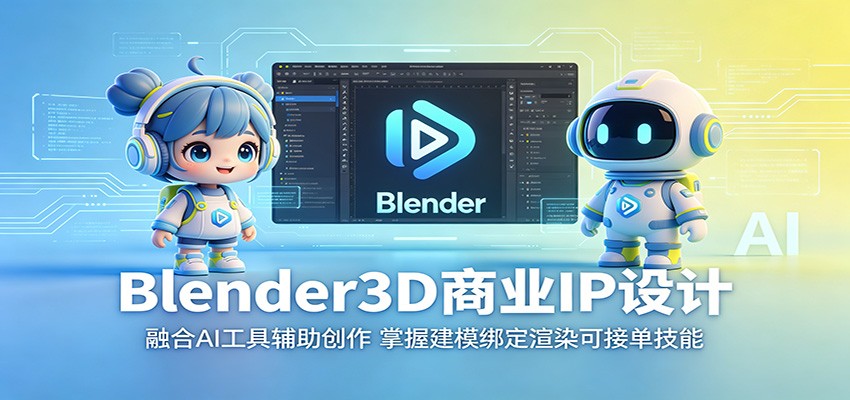 Blender3D商业IP设计：融合AI工具辅助创作，掌握建模绑定渲染可接单技能-大川资源分享站