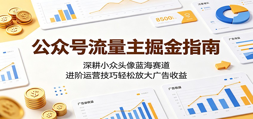 公众号流量主掘金指南：深耕小众头像蓝海赛道，进阶运营技巧轻松放大广告收益-大川资源分享站