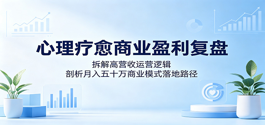 心理疗愈商业盈利复盘：拆解高营收运营逻辑，剖析月入五十万商业模式落地路径-大川资源分享站